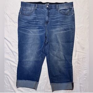 Terra and Sky women's capri distressed and cuffed denim capris plus size 24W